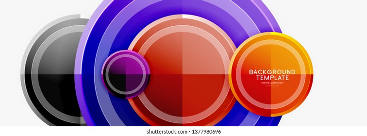 Coloridos círculos brillantes de fondo. Vector