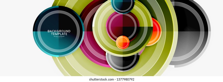 Colorful glossy circles background. Vector