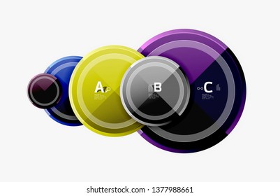 Colorful glossy circles background. Vector