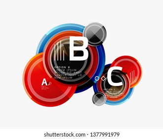 Colorful glossy circles background. Vector