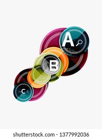 Colorful glossy circles background. Vector