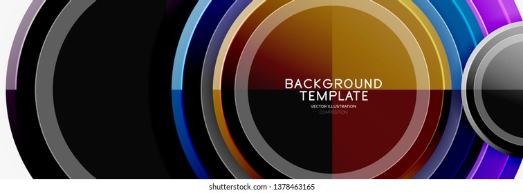 Colorful glossy circles background. Vector