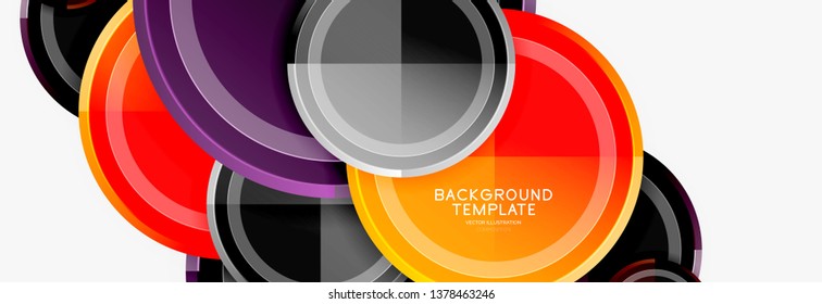 Coloridos círculos brillantes de fondo. Vector