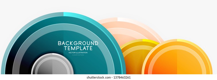 Coloridos círculos brillantes de fondo. Vector
