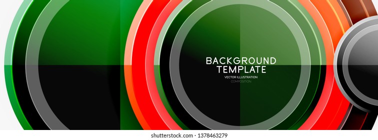 Colorful glossy circles background. Vector