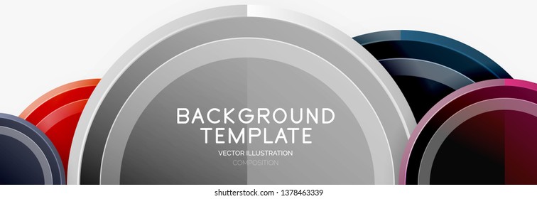 Colorful glossy circles background. Vector