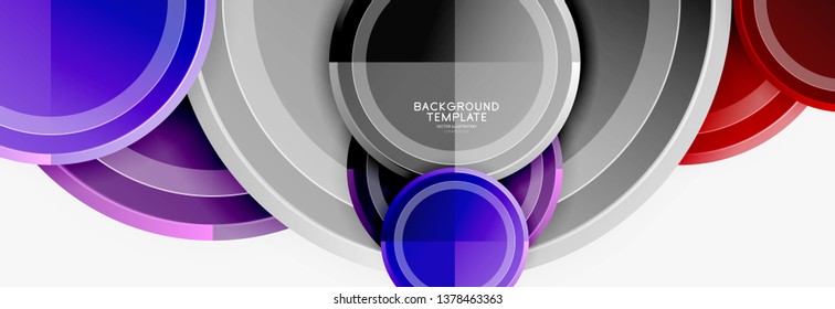 Colorful glossy circles background. Vector
