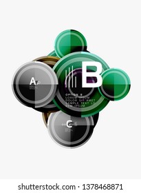 Colorful glossy circles background. Vector