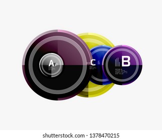Colorful glossy circles background. Vector
