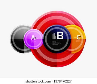 Colorful glossy circles background. Vector