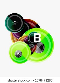 Colorful glossy circles background. Vector