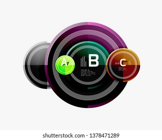 Colorful glossy circles background. Vector