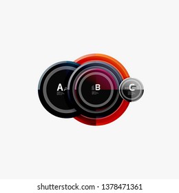 Colorful glossy circles background. Vector