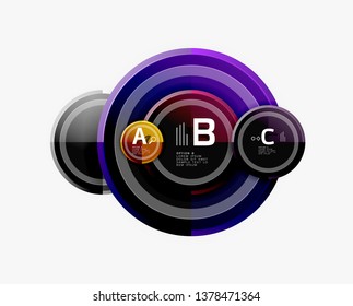 Colorful glossy circles background. Vector