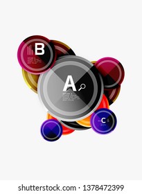 Colorful glossy circles background. Vector
