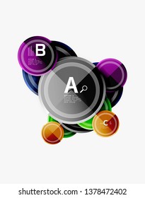 Colorful glossy circles background. Vector