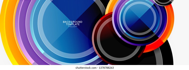 Colorful glossy circles background. Vector