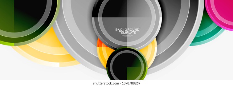 Colorful glossy circles background. Vector