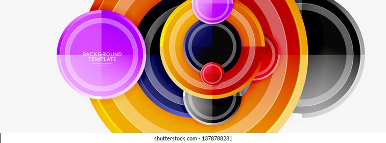 Colorful glossy circles background. Vector