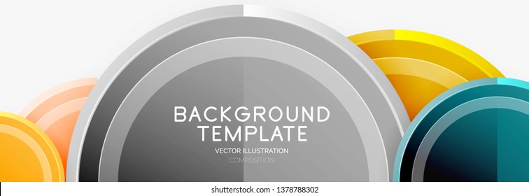 Colorful glossy circles background. Vector