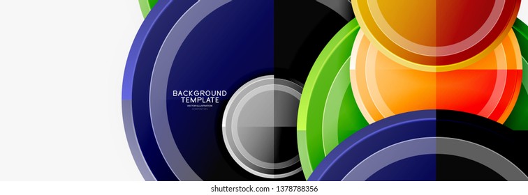 Colorful glossy circles background. Vector