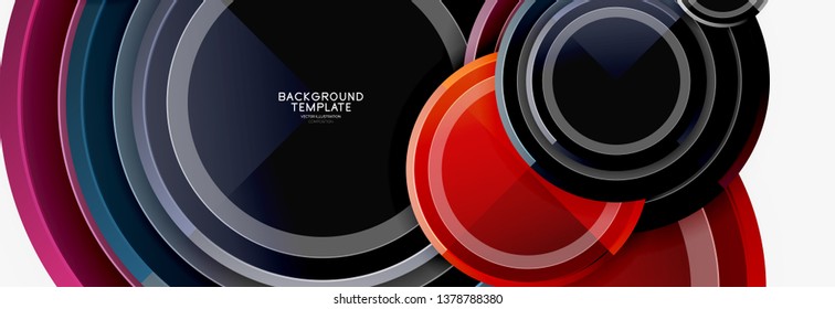 Colorful glossy circles background. Vector