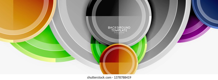 Colorful glossy circles background. Vector
