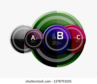 Colorful glossy circles background. Vector