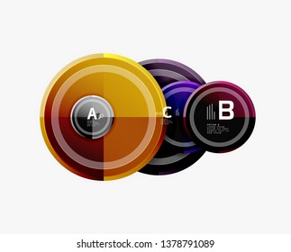Colorful glossy circles background. Vector