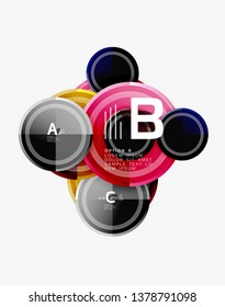 Colorful glossy circles background. Vector