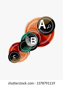 Colorful glossy circles background. Vector