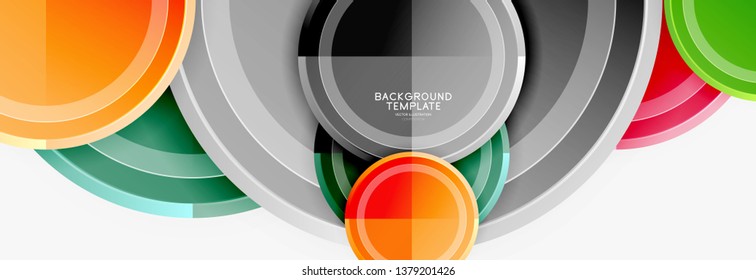 Colorful glossy circles background. Vector