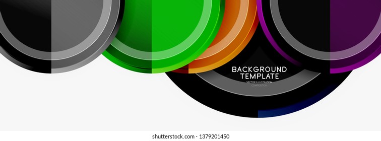 Coloridos círculos brillantes de fondo. Vector