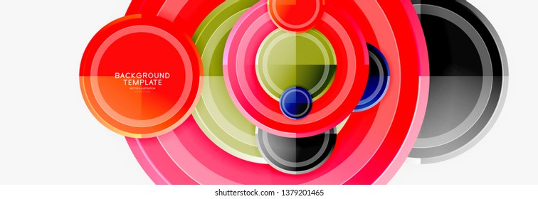 Colorful glossy circles background. Vector
