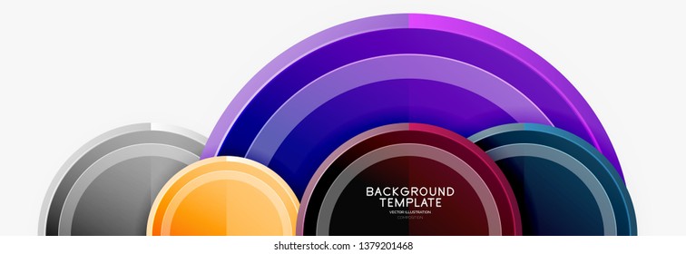 Coloridos círculos brillantes de fondo. Vector
