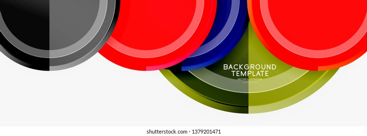 Colorful glossy circles background. Vector