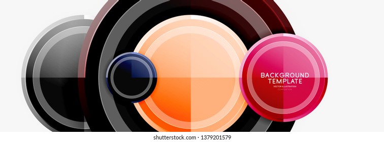 Colorful glossy circles background. Vector