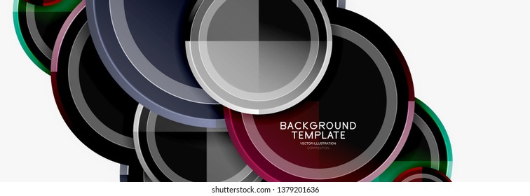 Colorful glossy circles background. Vector