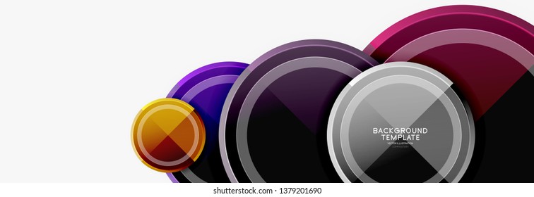 Colorful glossy circles background. Vector