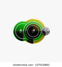 Colorful glossy circles background. Vector