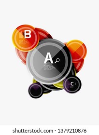 Colorful glossy circles background. Vector