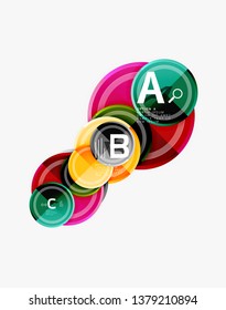 Colorful glossy circles background. Vector