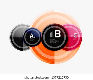 Colorful glossy circles background. Vector
