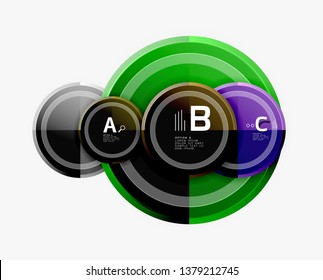 Colorful glossy circles background. Vector