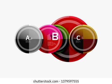 Colorful glossy circles background. Vector