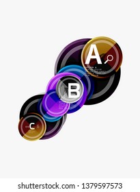 Colorful glossy circles background. Vector