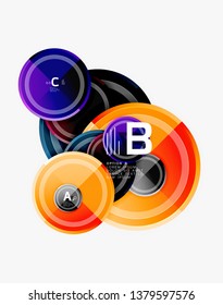 Colorful glossy circles background. Vector