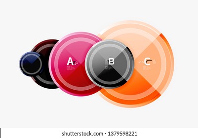 Colorful glossy circles background. Vector