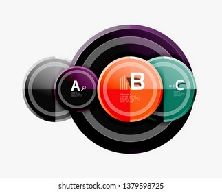 Colorful glossy circles background. Vector