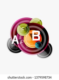 Colorful glossy circles background. Vector
